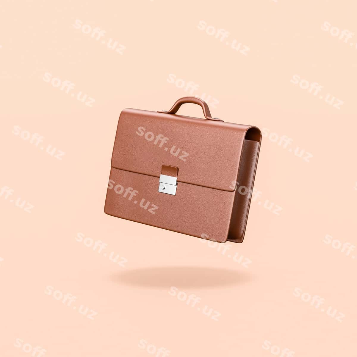 Biznesmen qisqa qolqov orange fon | Businessman briefcase orange background 1