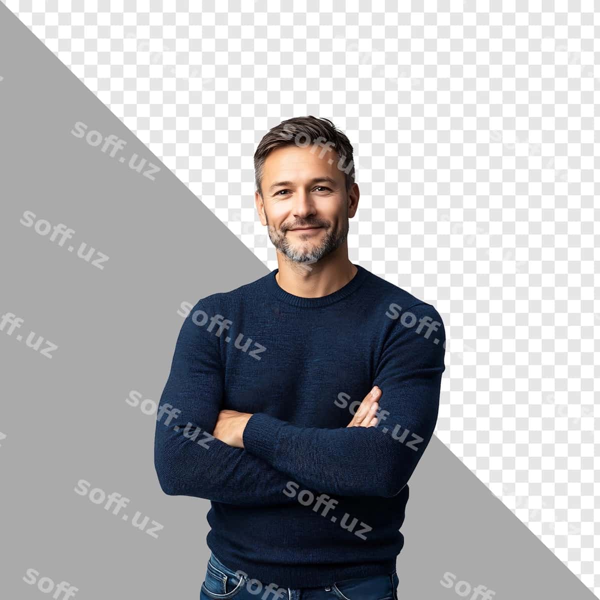 Shaffof fon bilan ishbilarmon | Businessman with transparent background 1