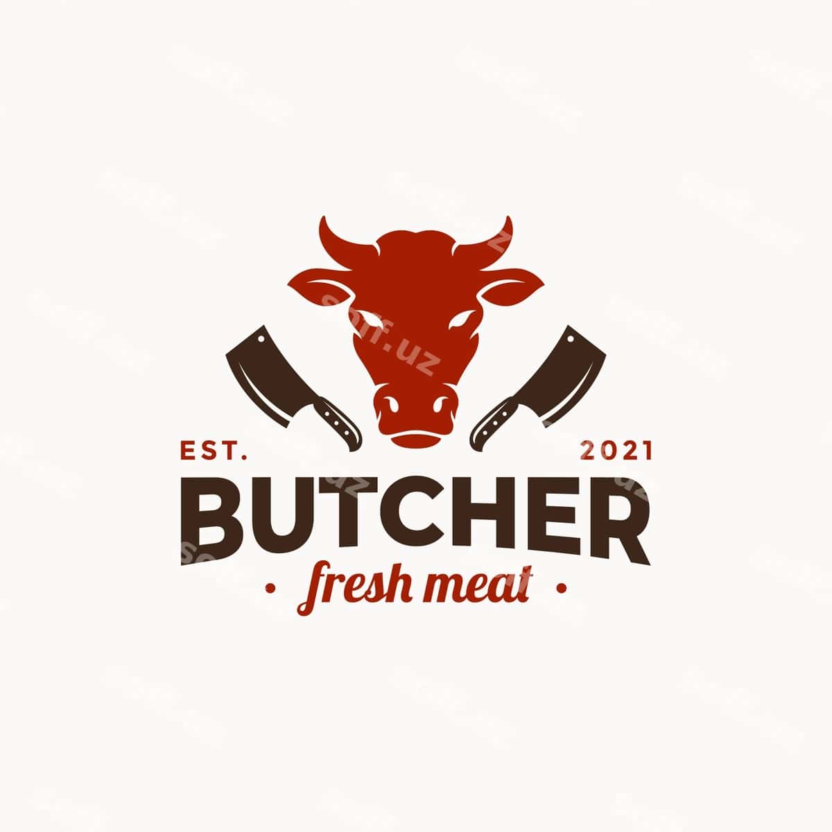 Qassob do'kon vektor logo shablon | Butcher shop vector logo template 1