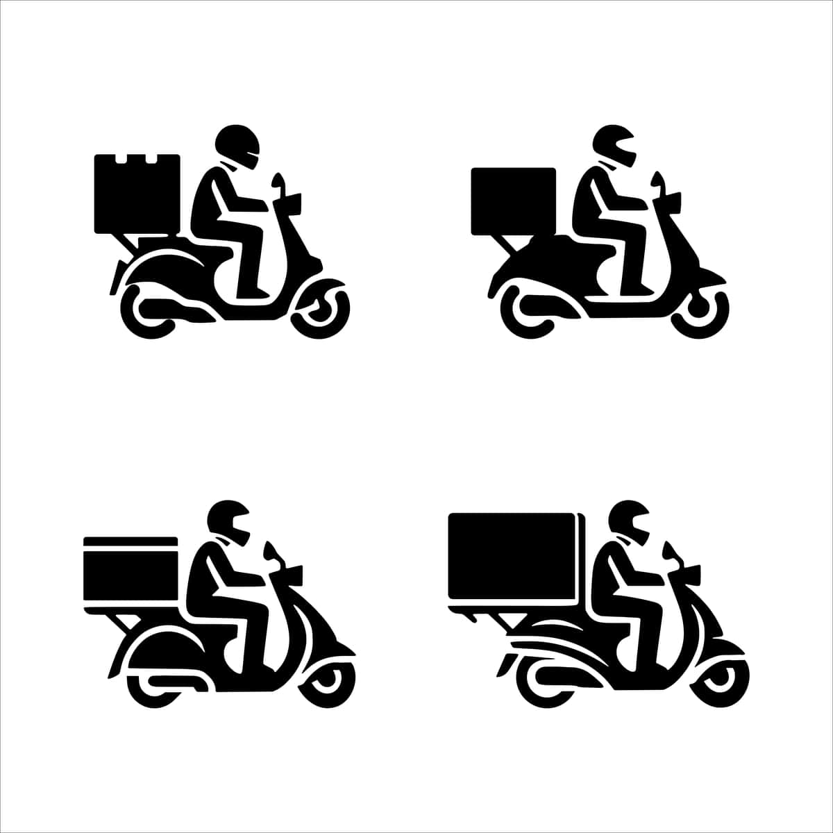 Etkazib berish skuteri tez bepul yetkazib berish vektor belgisi | Delivery scooter fast free delivery vector icon 1