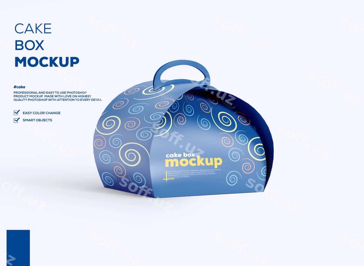 Tort qog'oz quticha namunasi | Cake paper box mockup 1