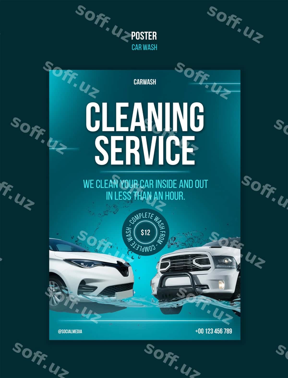 Mashina yuvish shablon dizayni | Car wash template design 1