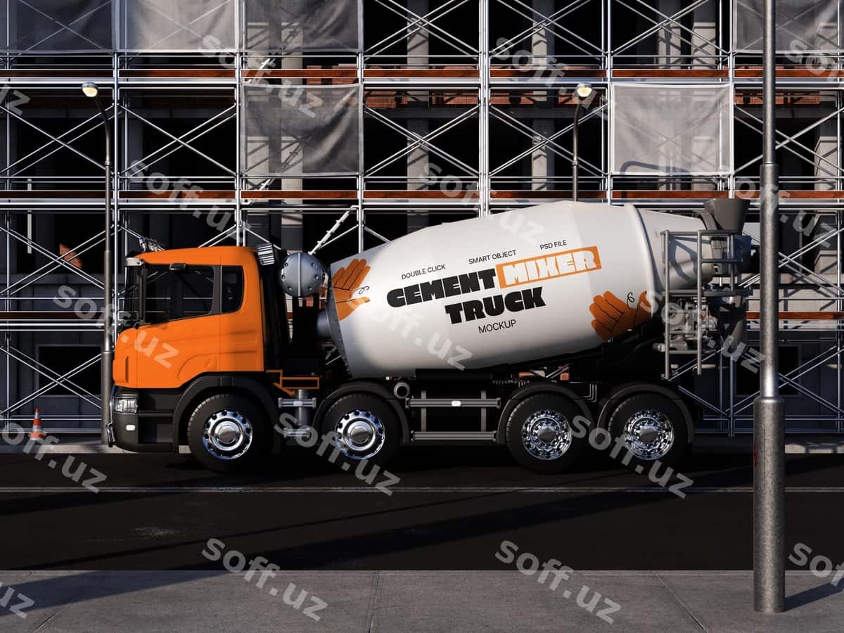 Cement truck mockup | Cement truck mockup 1