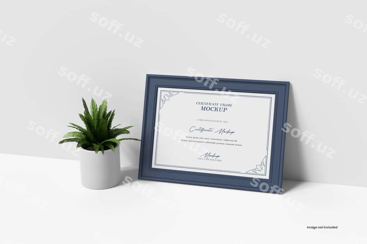 Sergefikat ramasi mockup | Certificate frame mockup 1