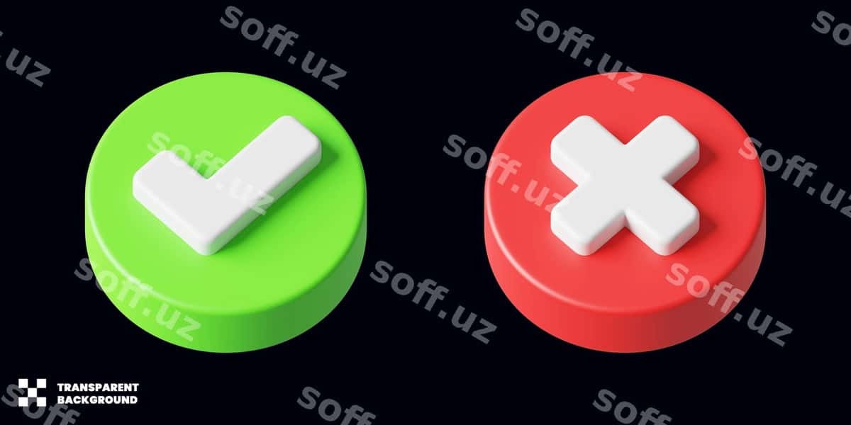Chek kross ikonasi minimalist 3D render | Check cross icon minimalist 3d render 1