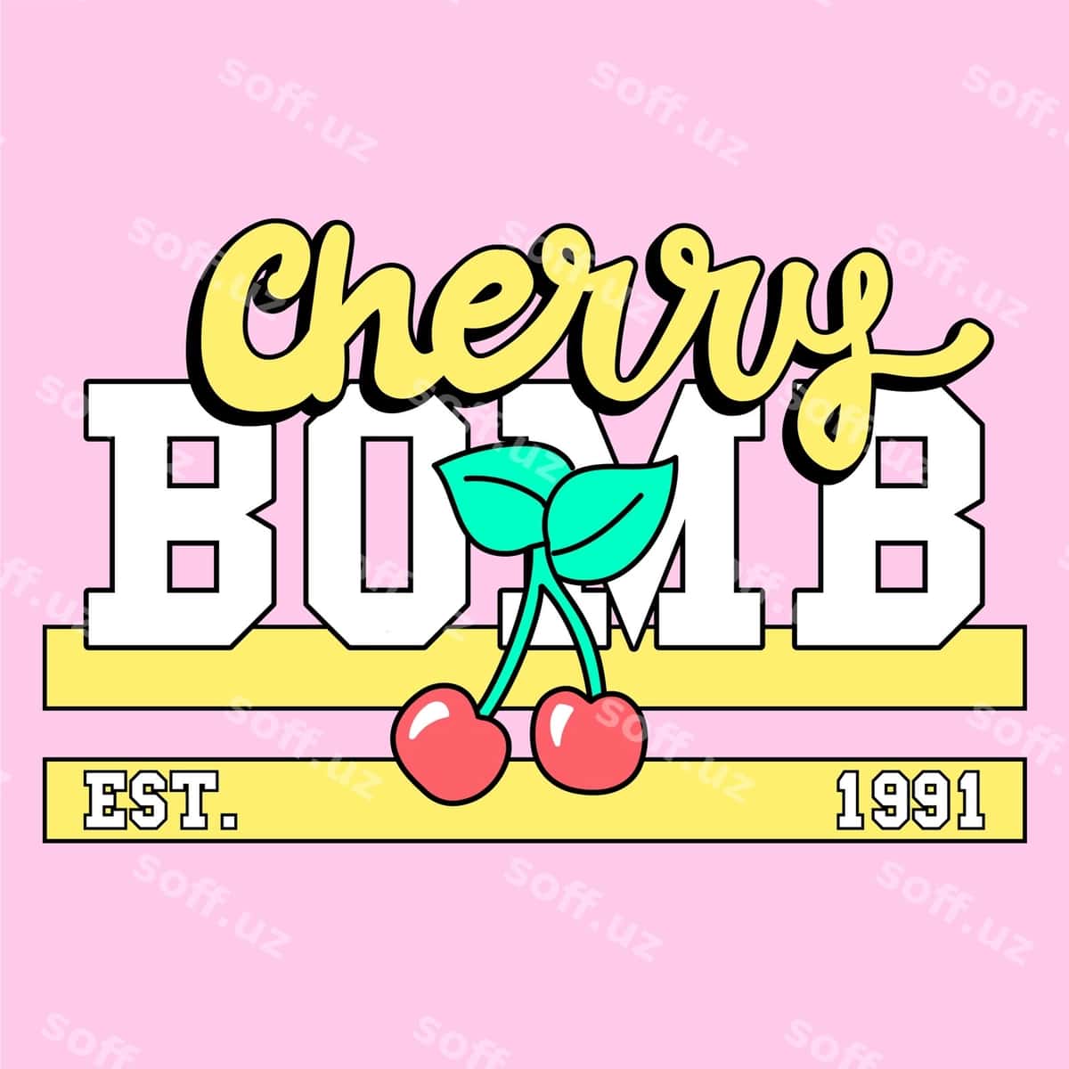 Gilos bomba slovan bosma | Cherry bomb slogan print 1