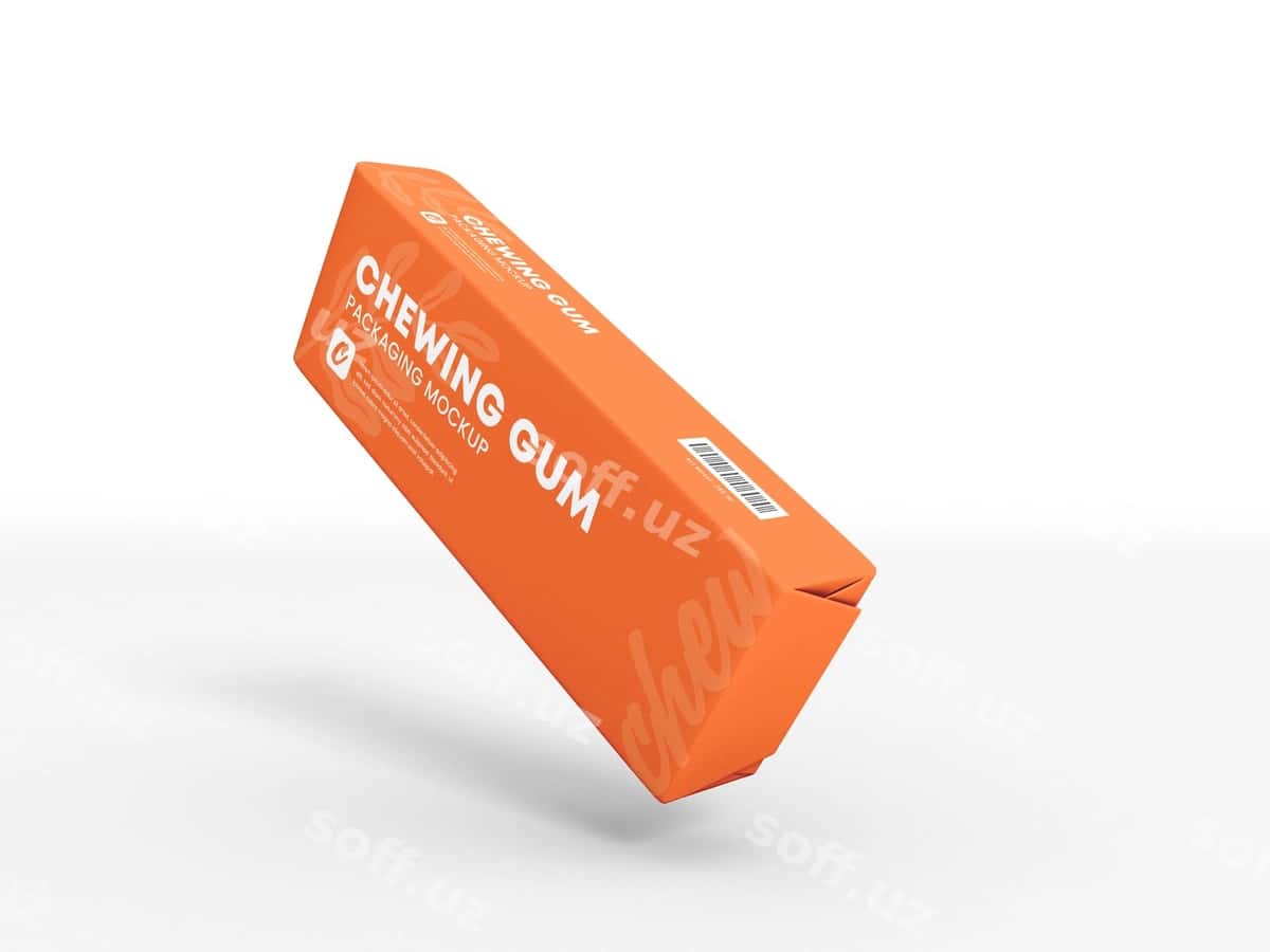 Gum qog'oz quticha packeta modeli | Chewing gum paper box packaging mockup 1