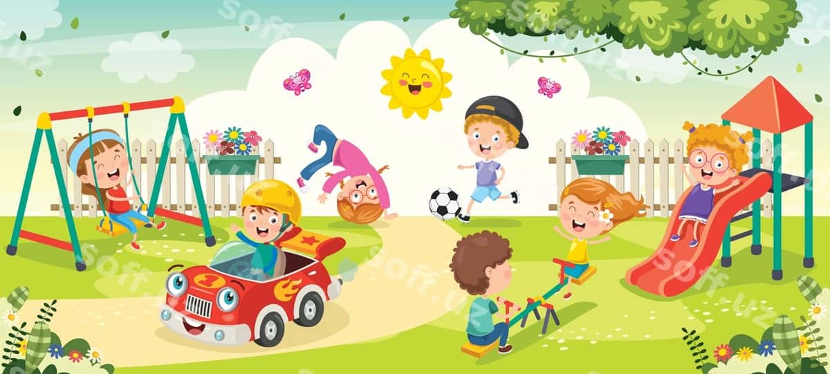 Bolalar parkda oynayotgan | Children playing park 1
