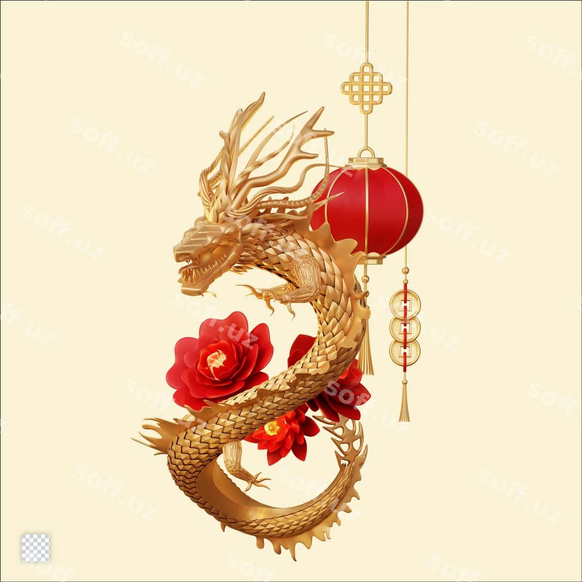 Xitoy Yangi Yili uch oʻlchovli element | Chinese new year 3d element 1