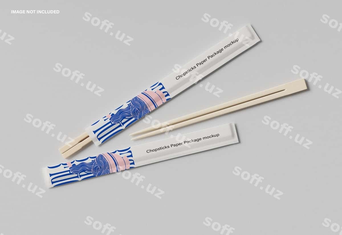 Chak-chak qog'oz paket namunasi | Chopsticks paper package mockup 1