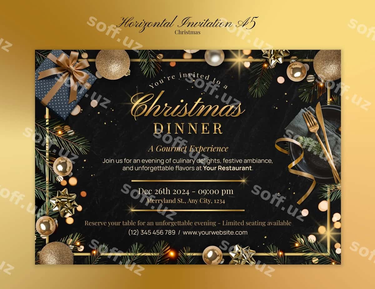 Yangi yil bayrami shabloni | Christmas celebration template 1