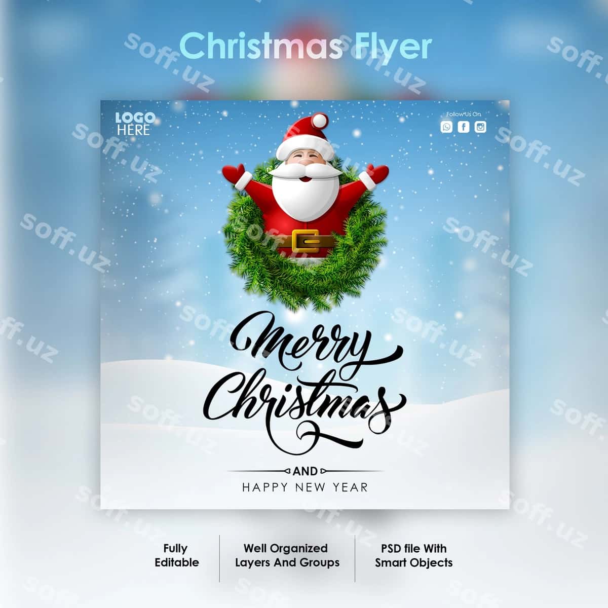 Yangi yil flyer shabloni | Christmas flyer template 1