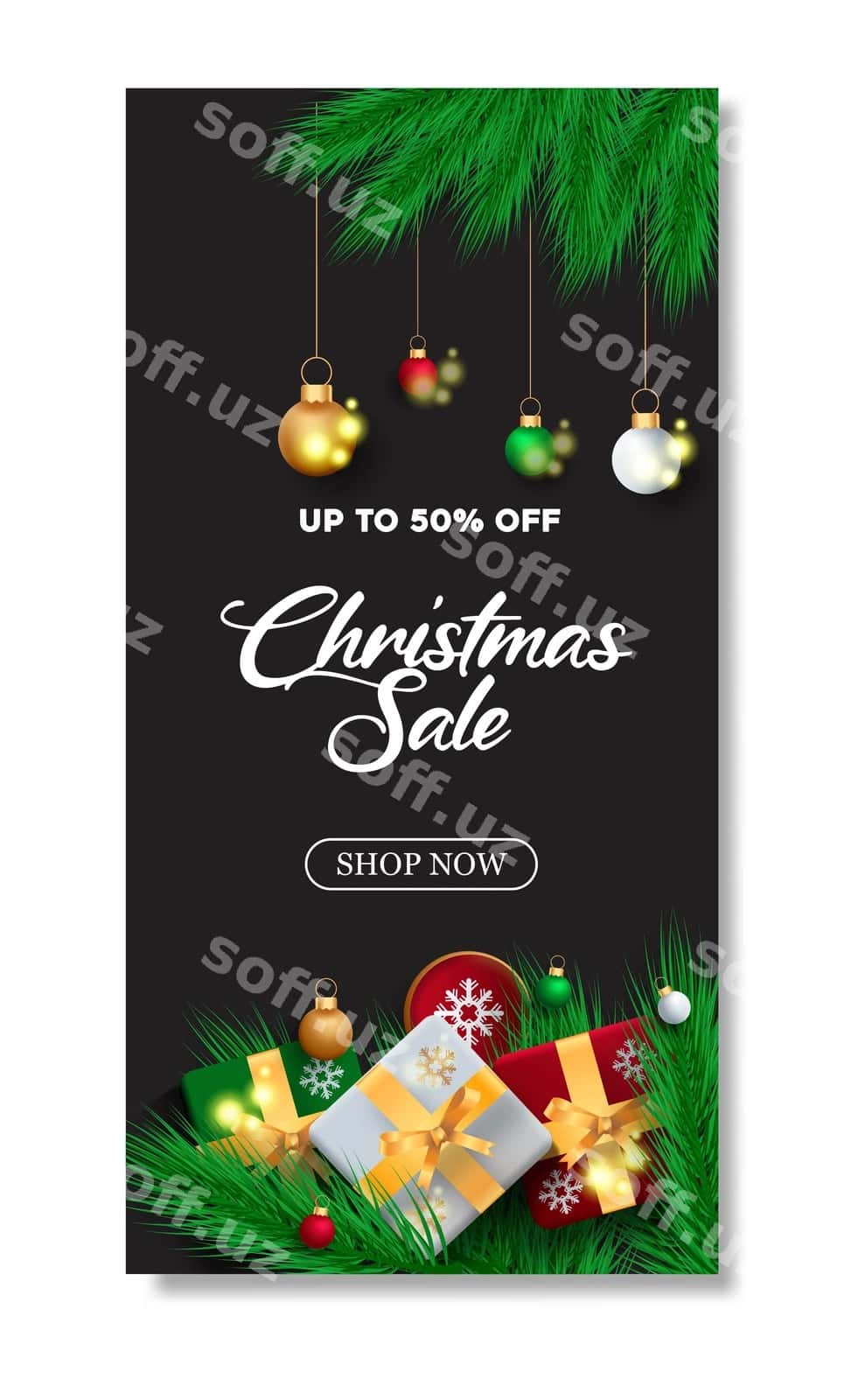 Rojdestvo aktsiyasi maxsus taklif posteri | Christmas sale special offer poster 1