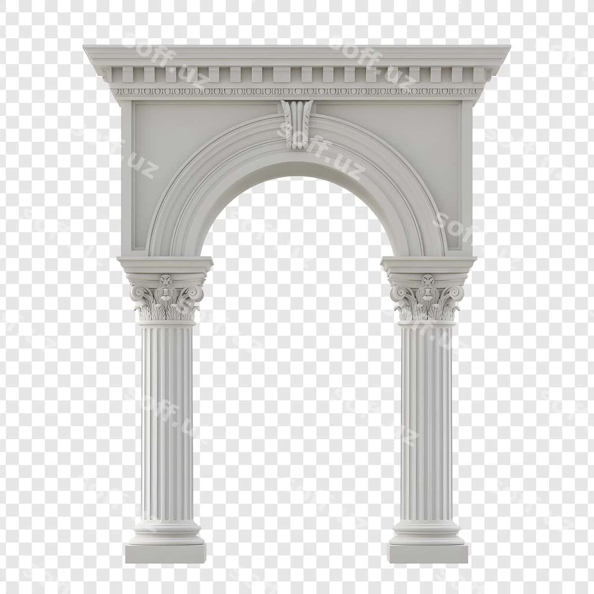 Pediment ustunli klassik archway | Classical archway with columns pediment 1