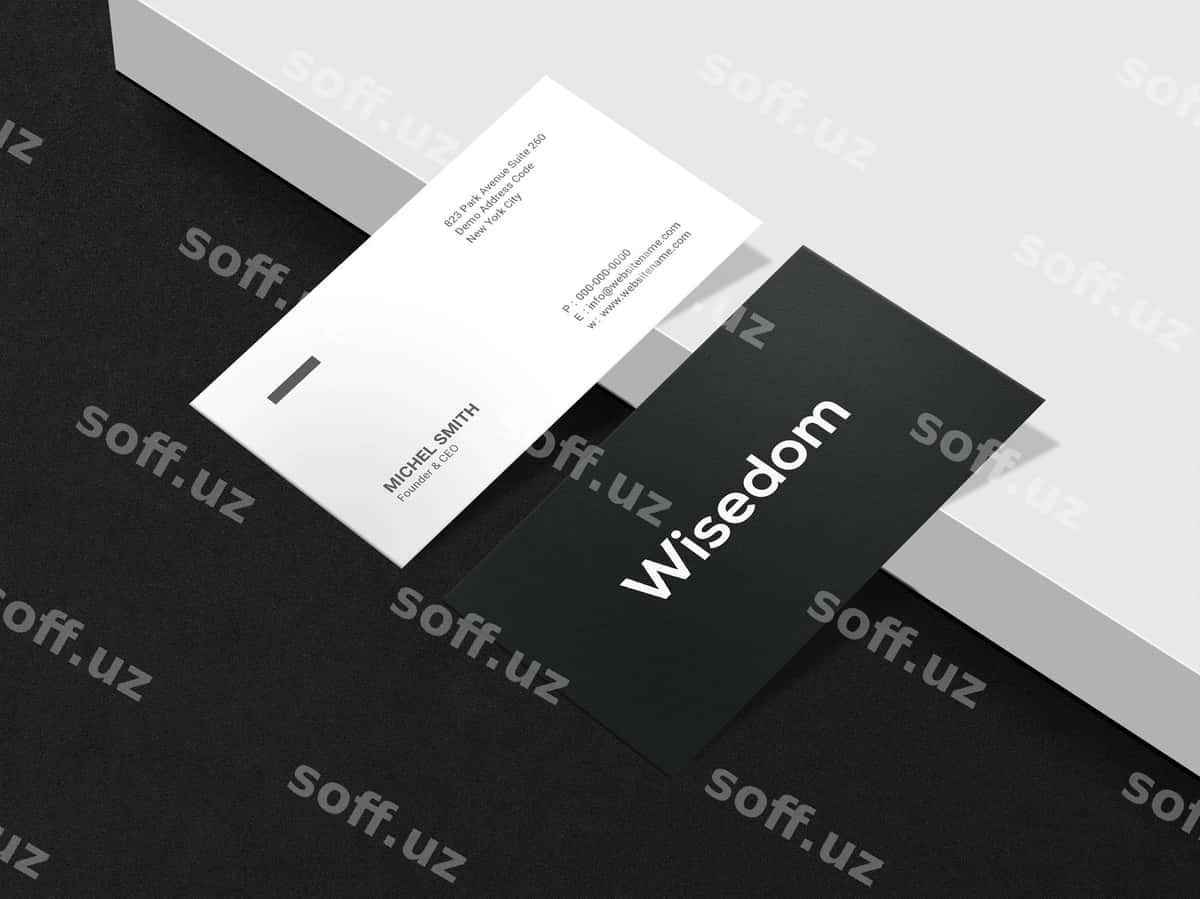 Zamonaviy tozalangan biznes karta mockup | Clean modern business card mockup 1