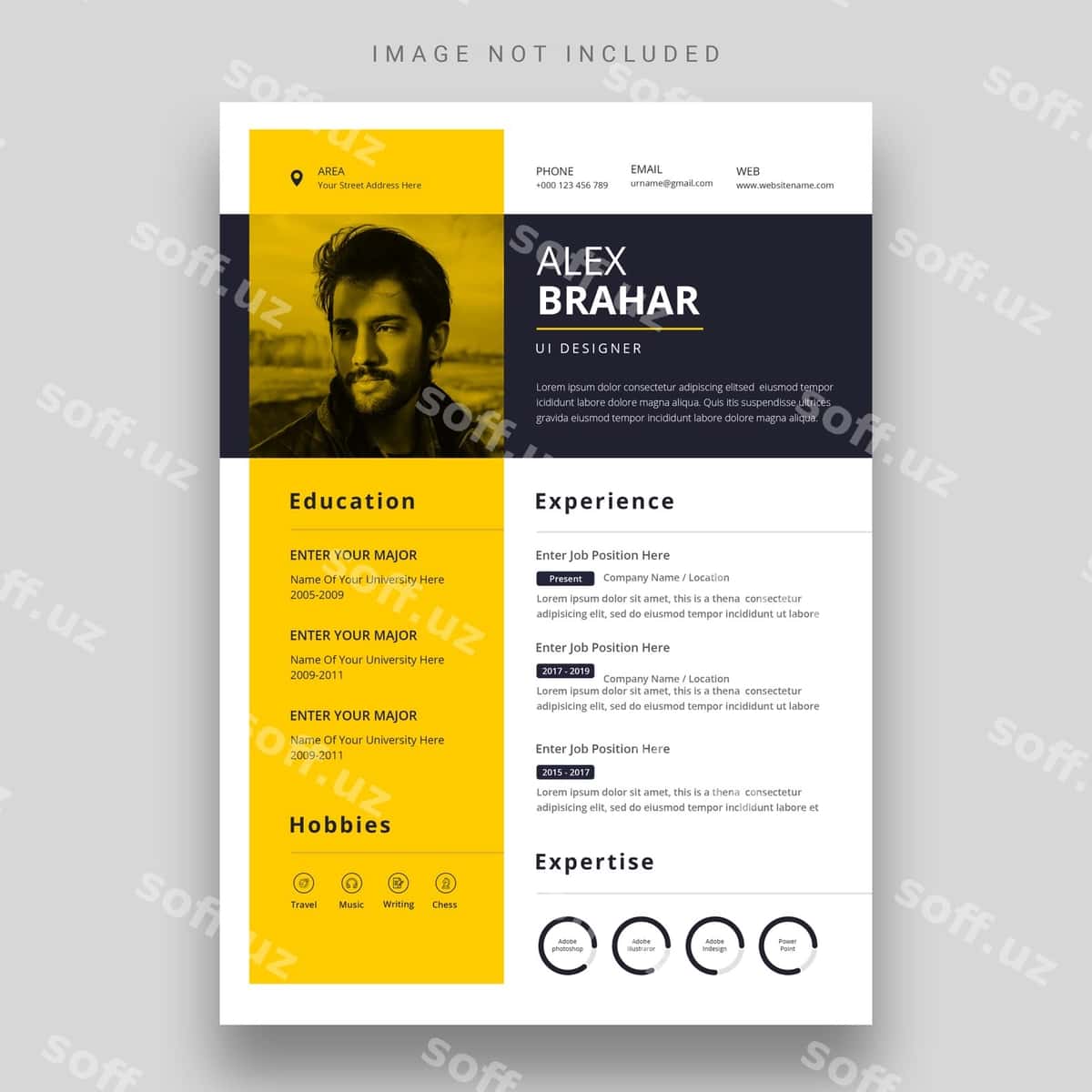 Zamonaviy toza CV shabloni | Clean modern resume cv template 1