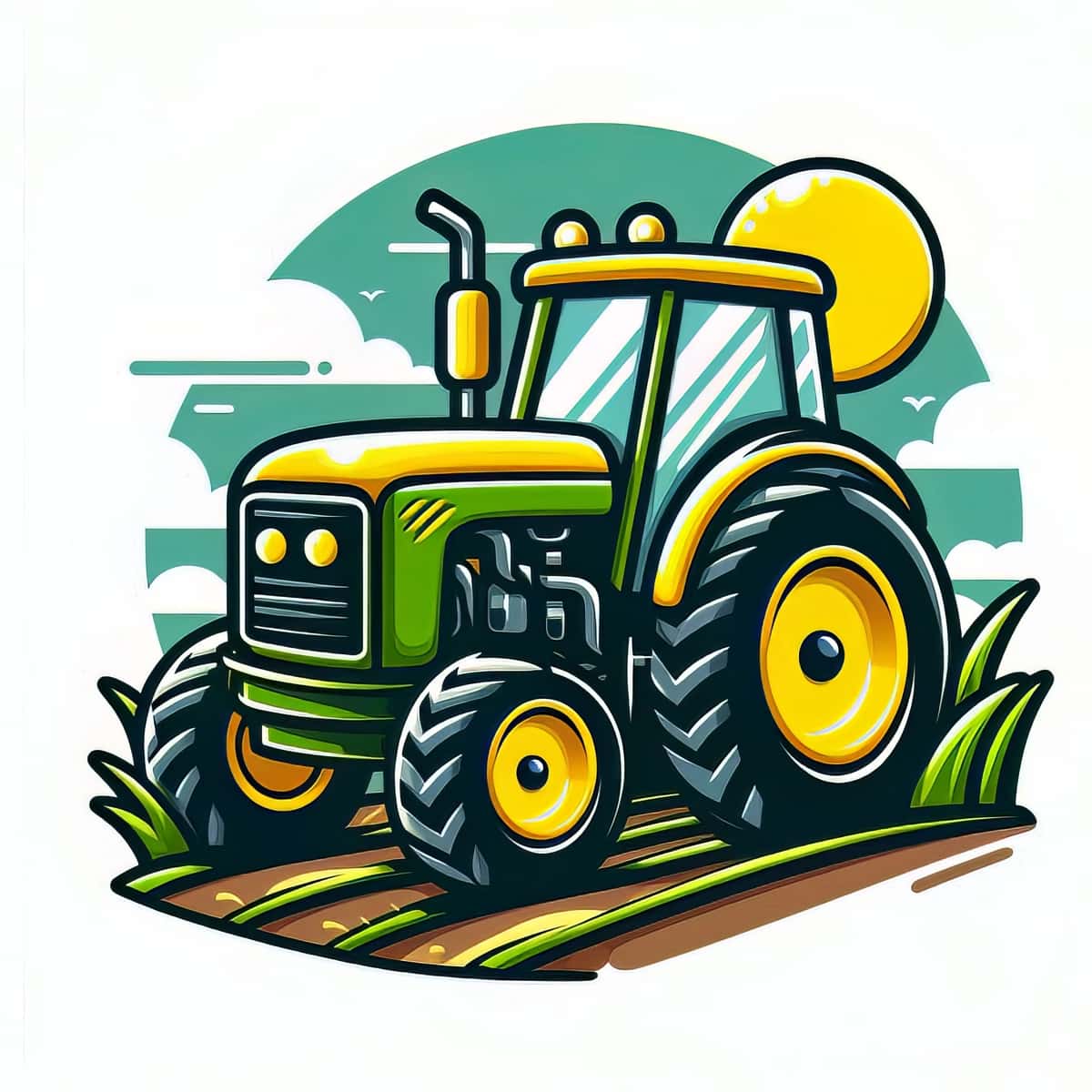 Clipart traktor vektor rasm | Clipart tractor vector art 1