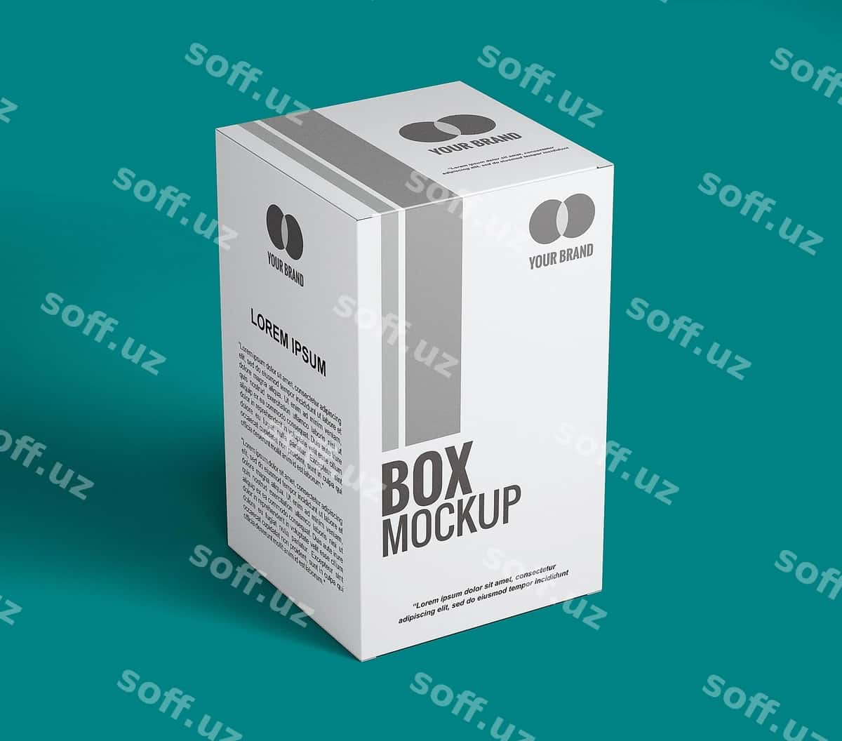 Yaqinlashuvchi kutiya mockup dizayni | Close up box mockup design 1