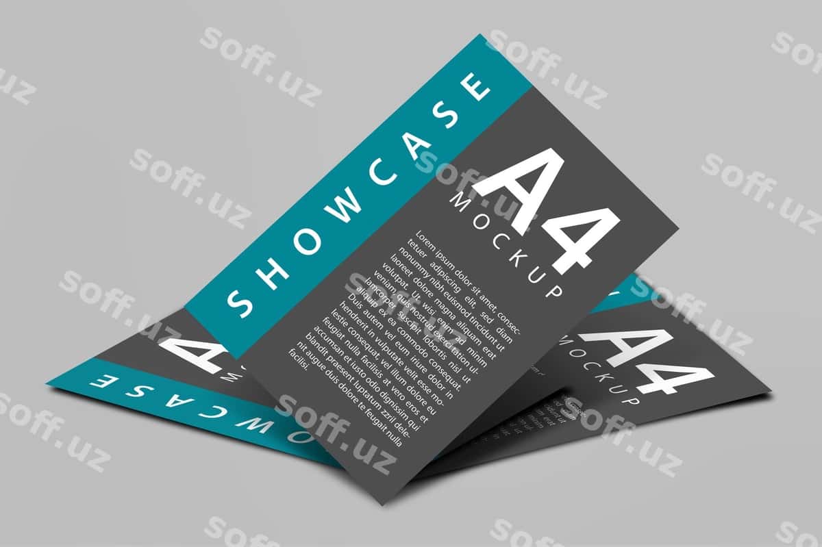 Yaxlit flyer namunasi | Close up flyer mockup 1
