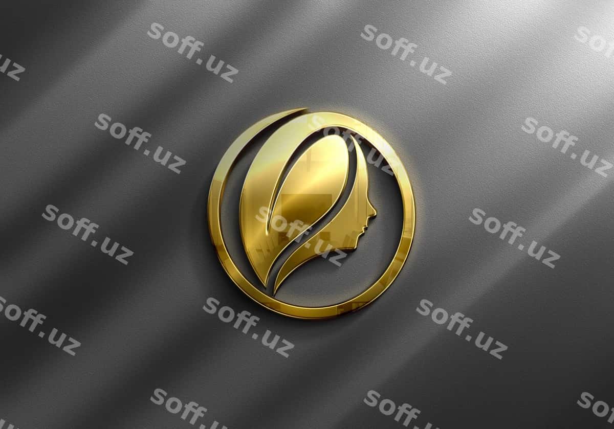 Yaqin rasmdagi hasharli oltin logotip namunasi | Close up luxury gold logo mockup 1