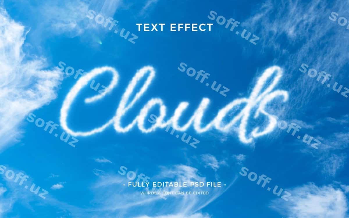 Bulutlar matn effekti | Clouds text effect 1