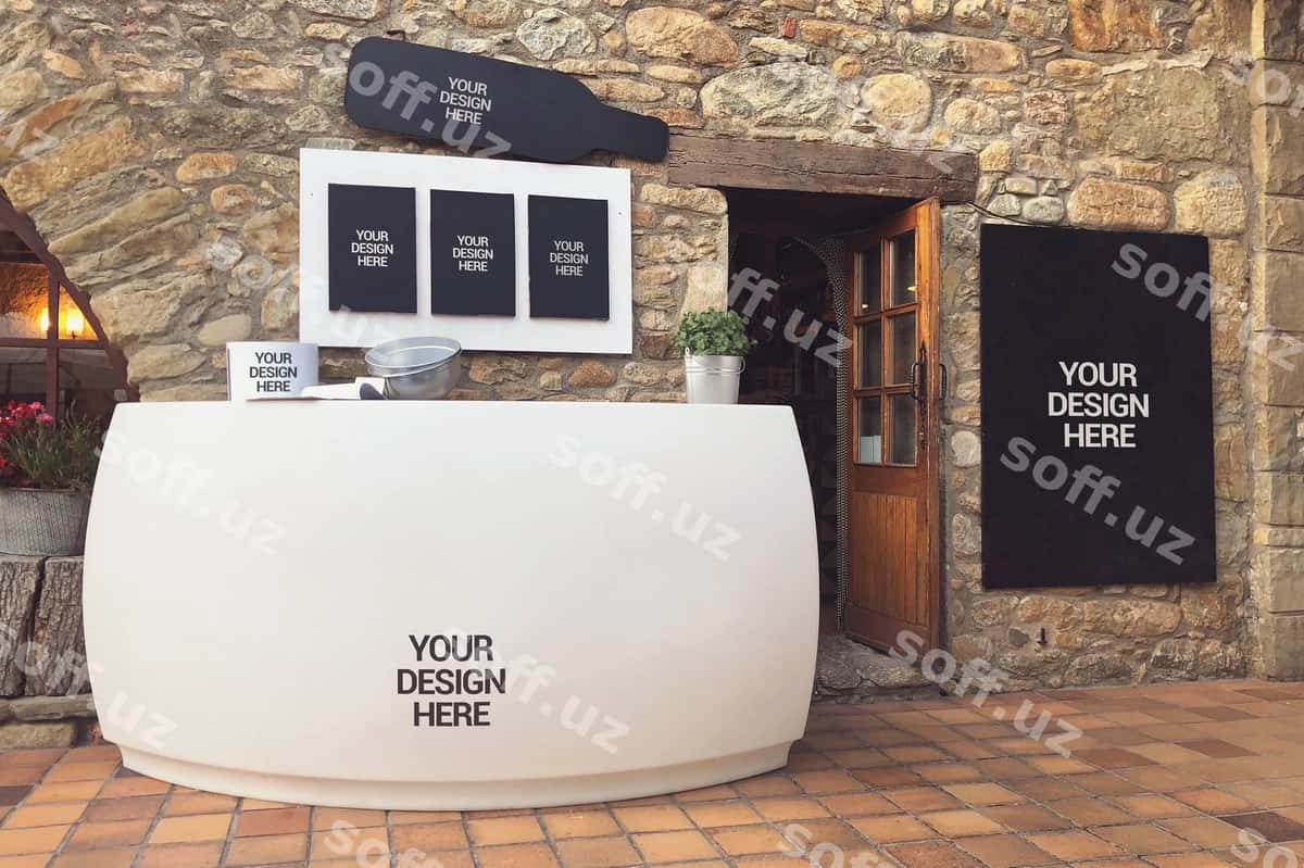 Kokteyl restoranining maketi | Cocktail restaurant mockup 1