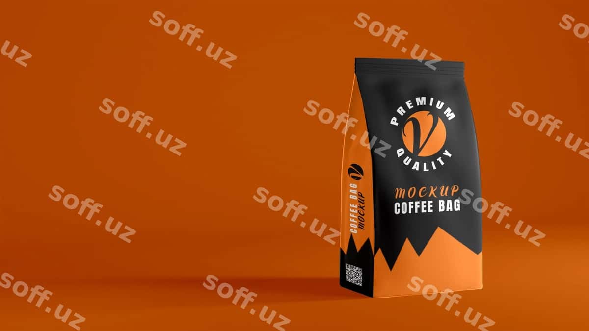 Kofe choynig'i mockup 3d render | Coffee bag mockup 3d render 1