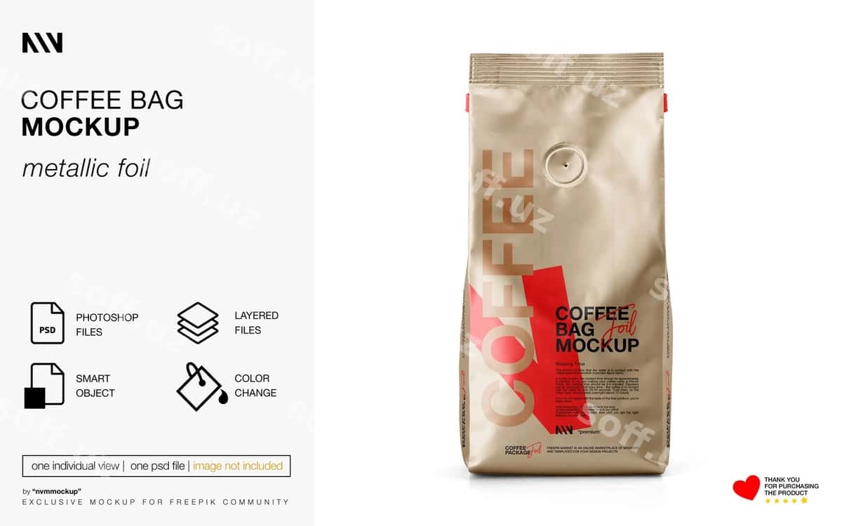 Kofe bag mockup | Coffee bag mockup 1