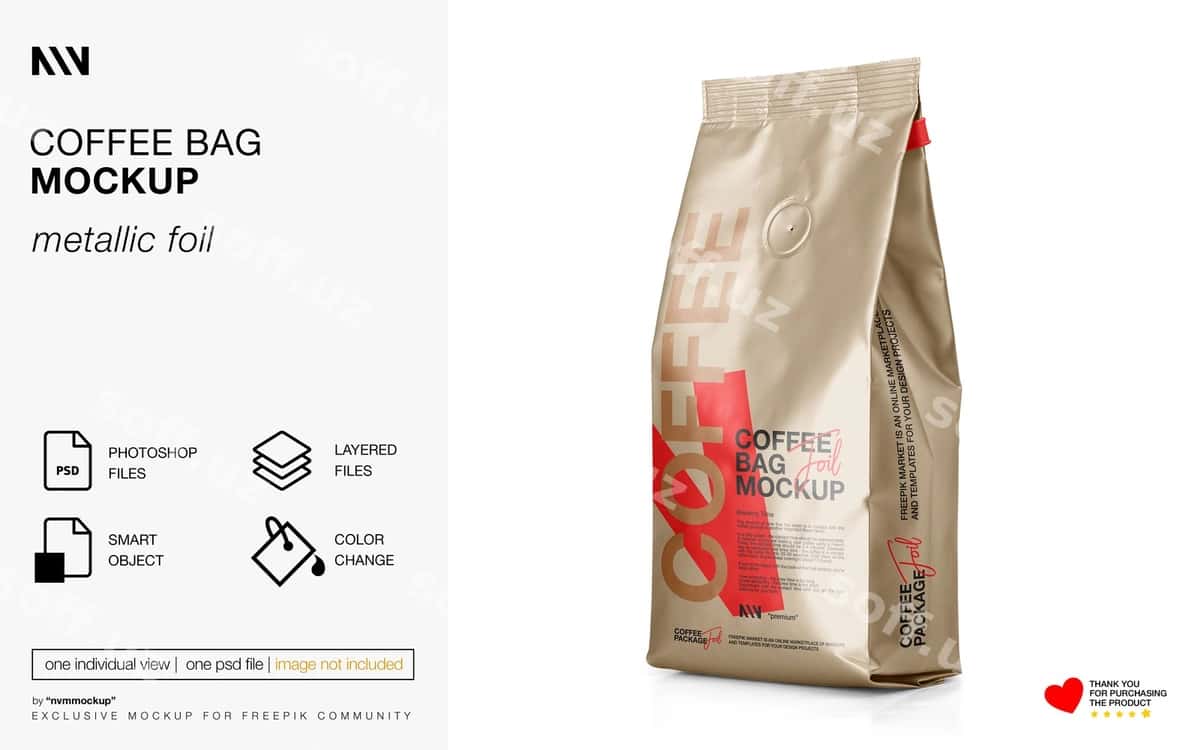 Kofe bagasi mockup | Coffee bag mockup 1
