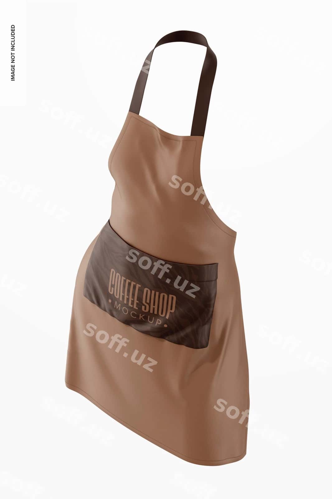 Kofe shop fartar namunasi perspektivasi | Coffee shop apron mockup perspective 1