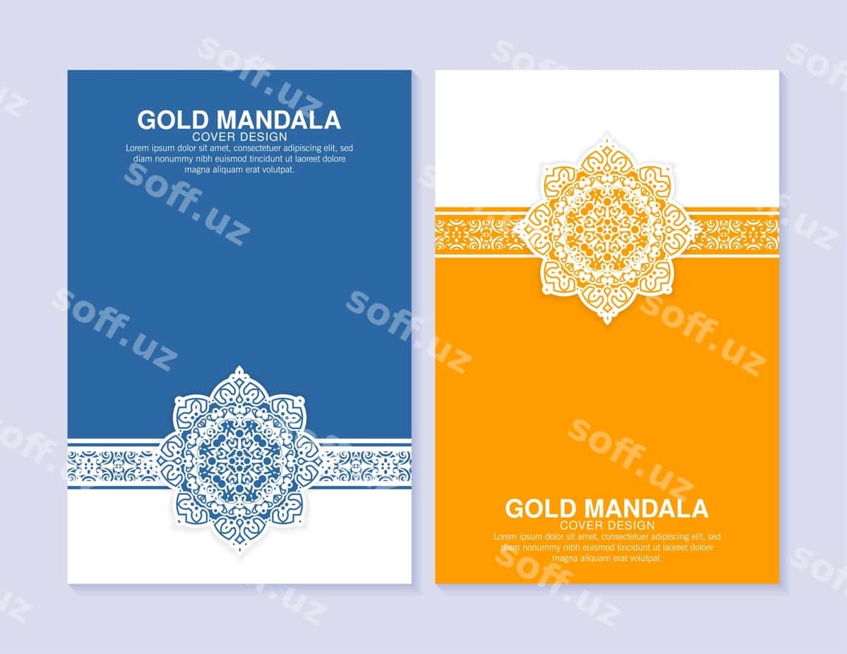 Rangli mandala muqovasi dizayni shabloni | Colorful mandala cover design template 1