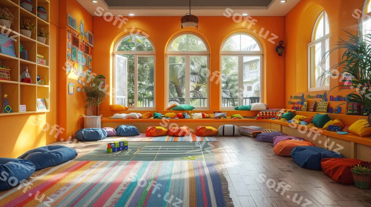 Rangli o'yin xonasining ichki me'morchiligi | Colorful playroom interior design 1