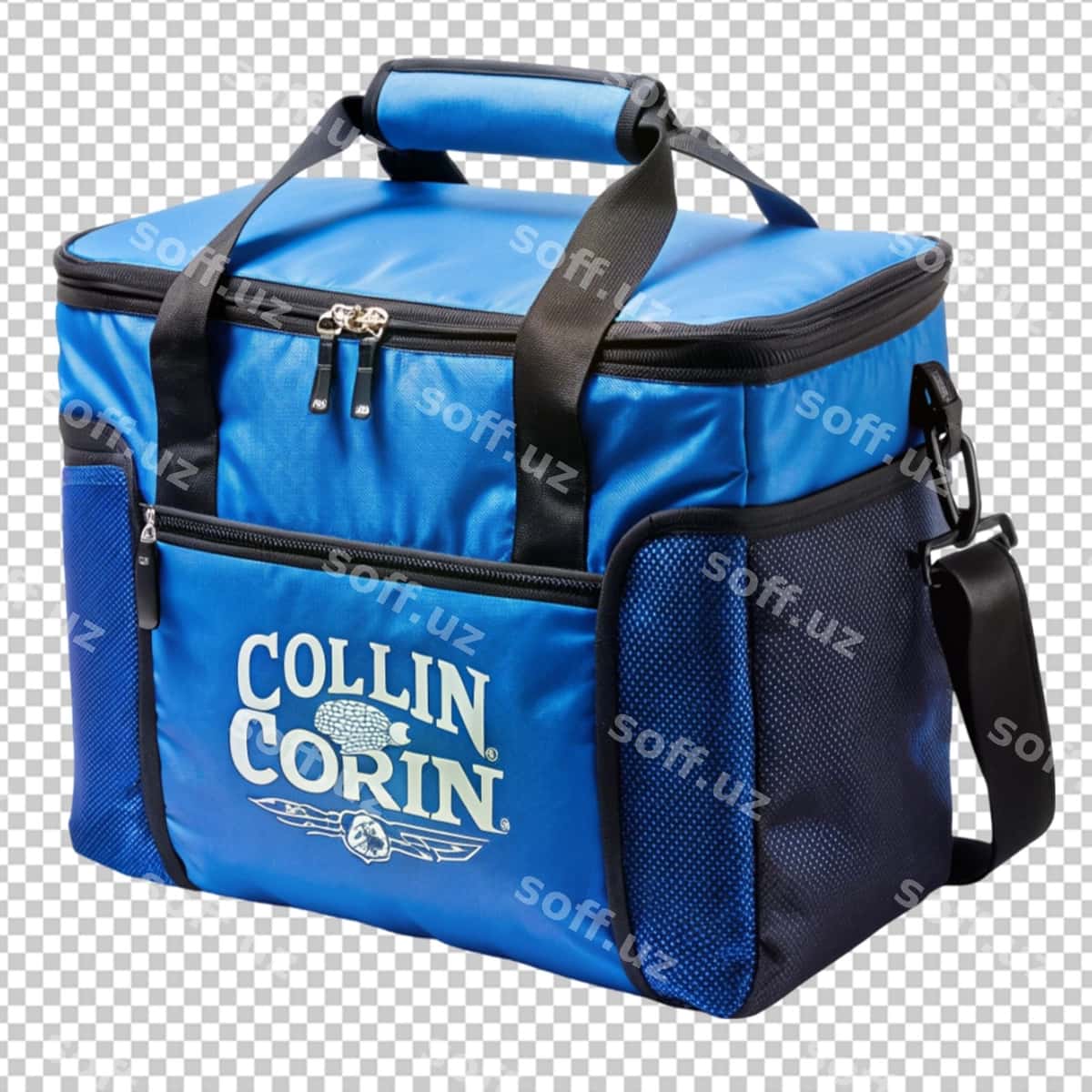 Soyuqlik saqlaydigan sumka ko'k usti qora qo'l | Cooler bag bag with blue top black handle 1