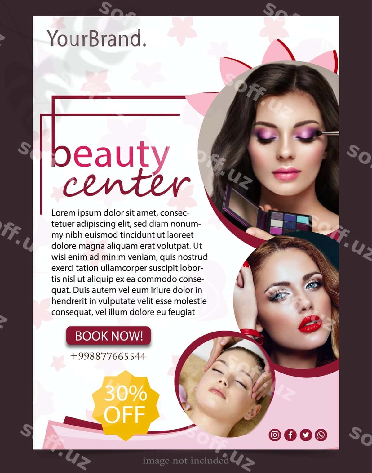 Kosmetik ijtimoiy media post shabloni flayeri | Cosmetic social media post template flyer 1