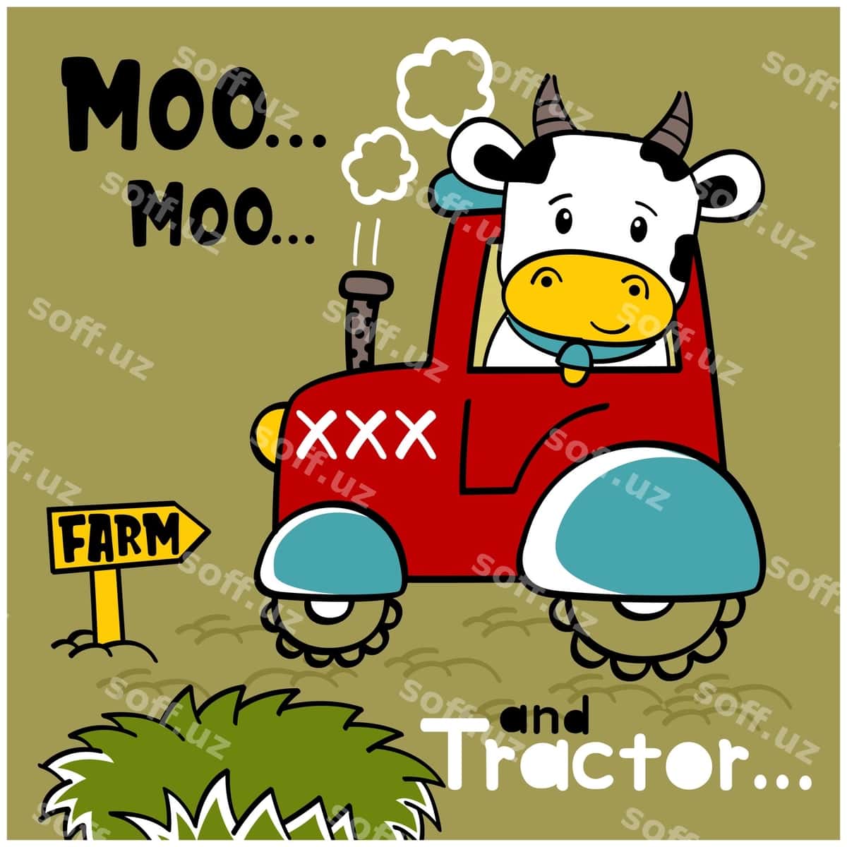 Sigir traktor komik hayvon multfil'mi | Cow tractor funny animal cartoon 1