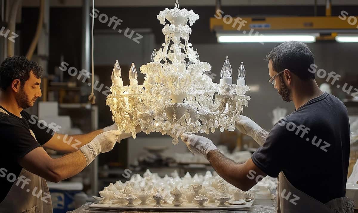 Yaratilish chinni qandil | Creation porcelain chandelier 1