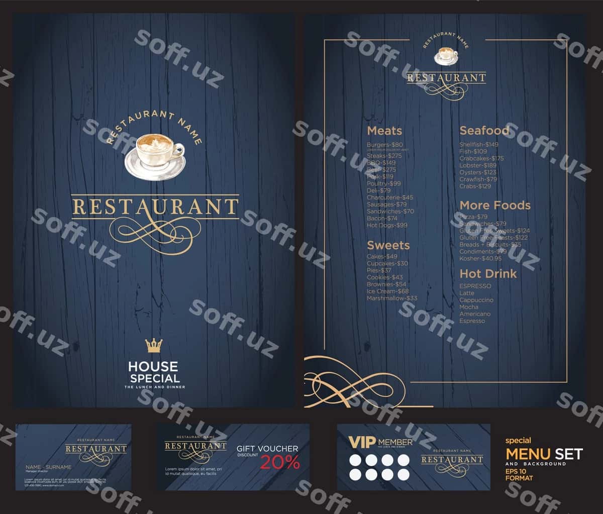 Ijodiy menyu shabloni | Creative menu template 1