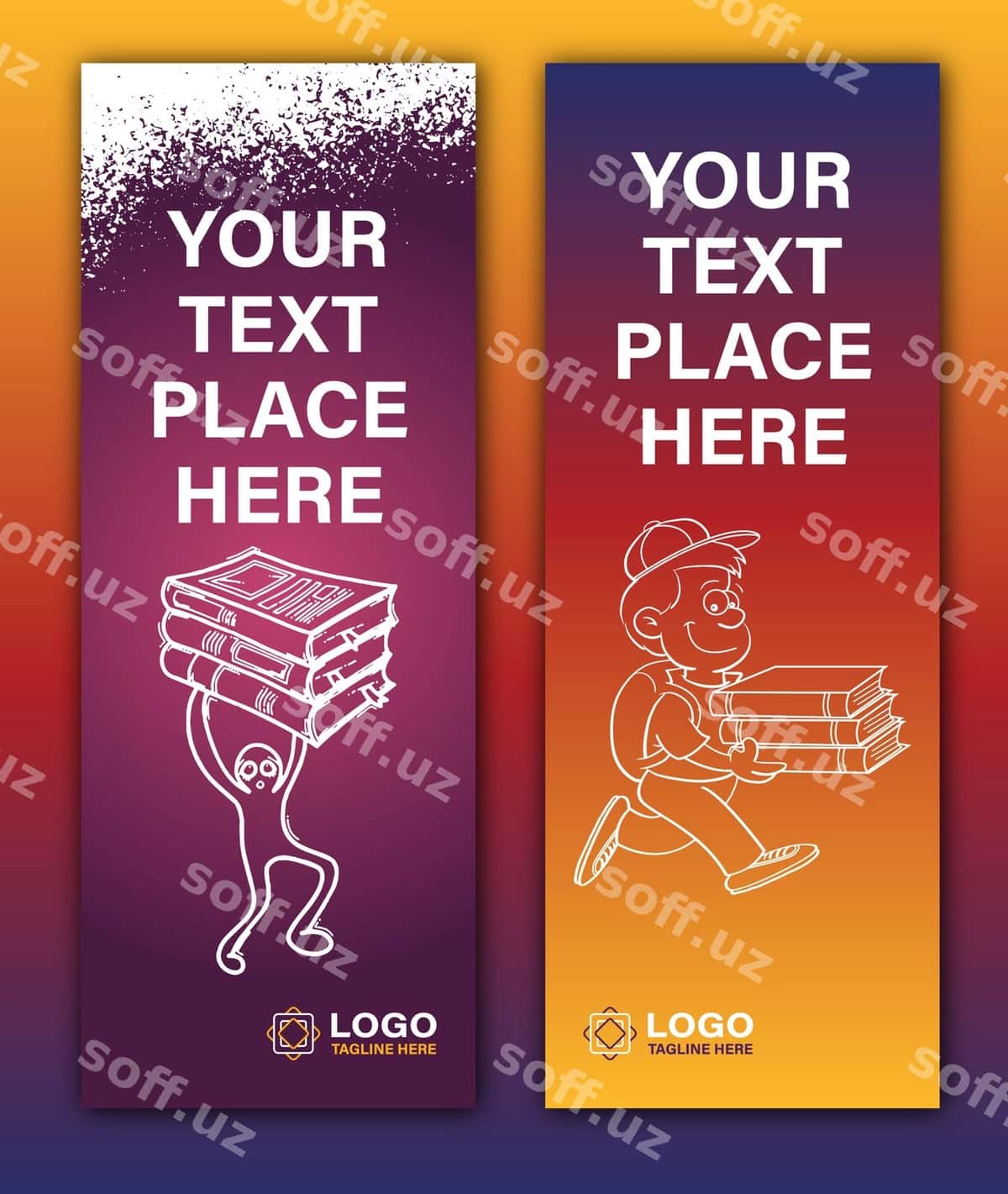 Ijodiy vektor ketma dizayn shabloni | Creative vector bookmark design template 1