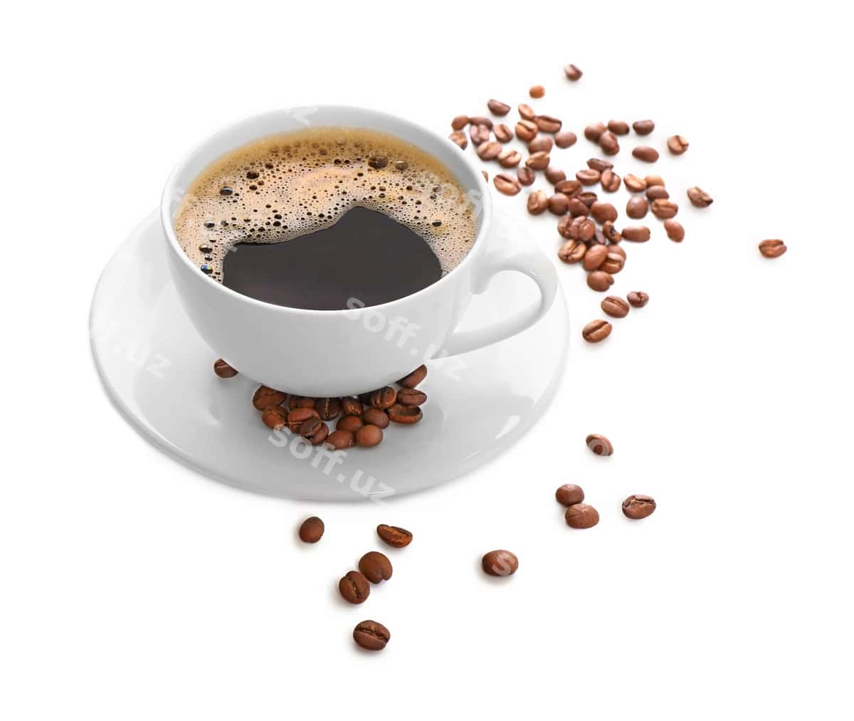 Oq kossa qahvo isolatsiyalangan | Cup coffee isolated white 1