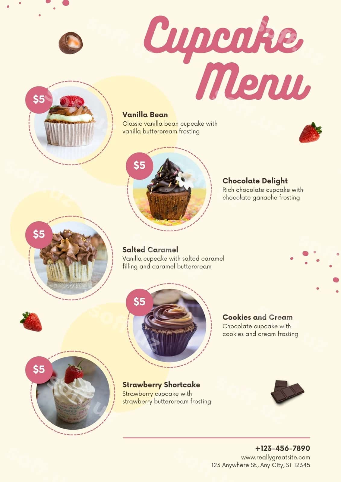 Kupkake menyu dizayni | Cupcake menu design 1
