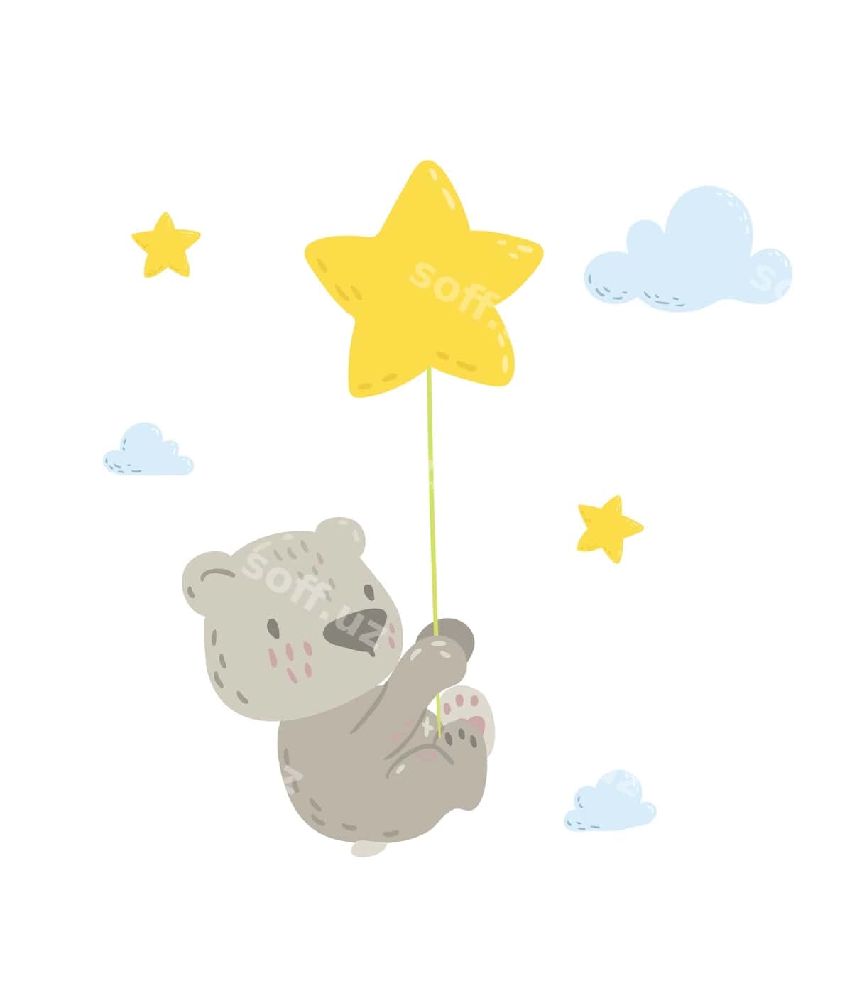 Mazali ayiq volkan sharqida balon | Cute bear flying star balloon 1