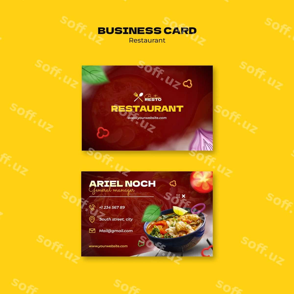 Mamnoa ovqat restorani shabloni | Delicious food restaurant template 1