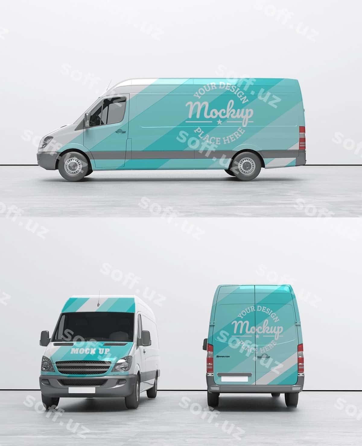 Yetkazib berish mashina mockupi | Delivery car mockup 1
