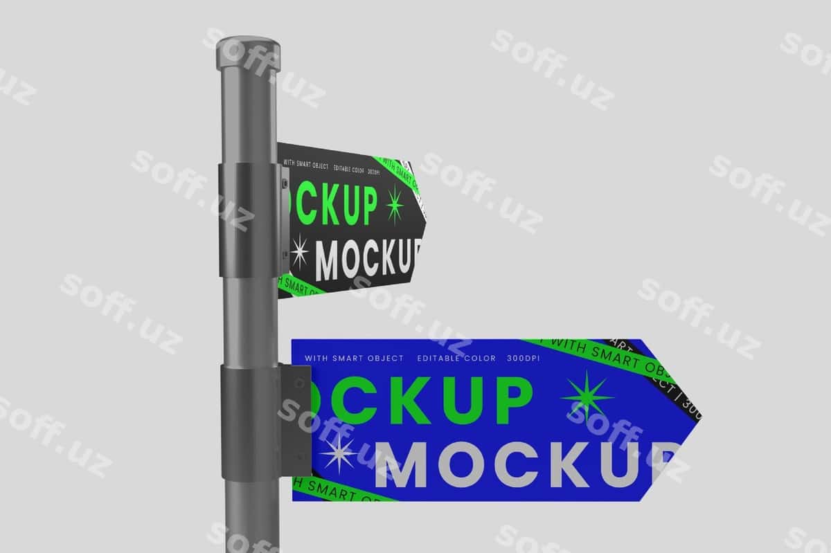 Yo'nalish belgisi mockup | Derection sign mockup 1