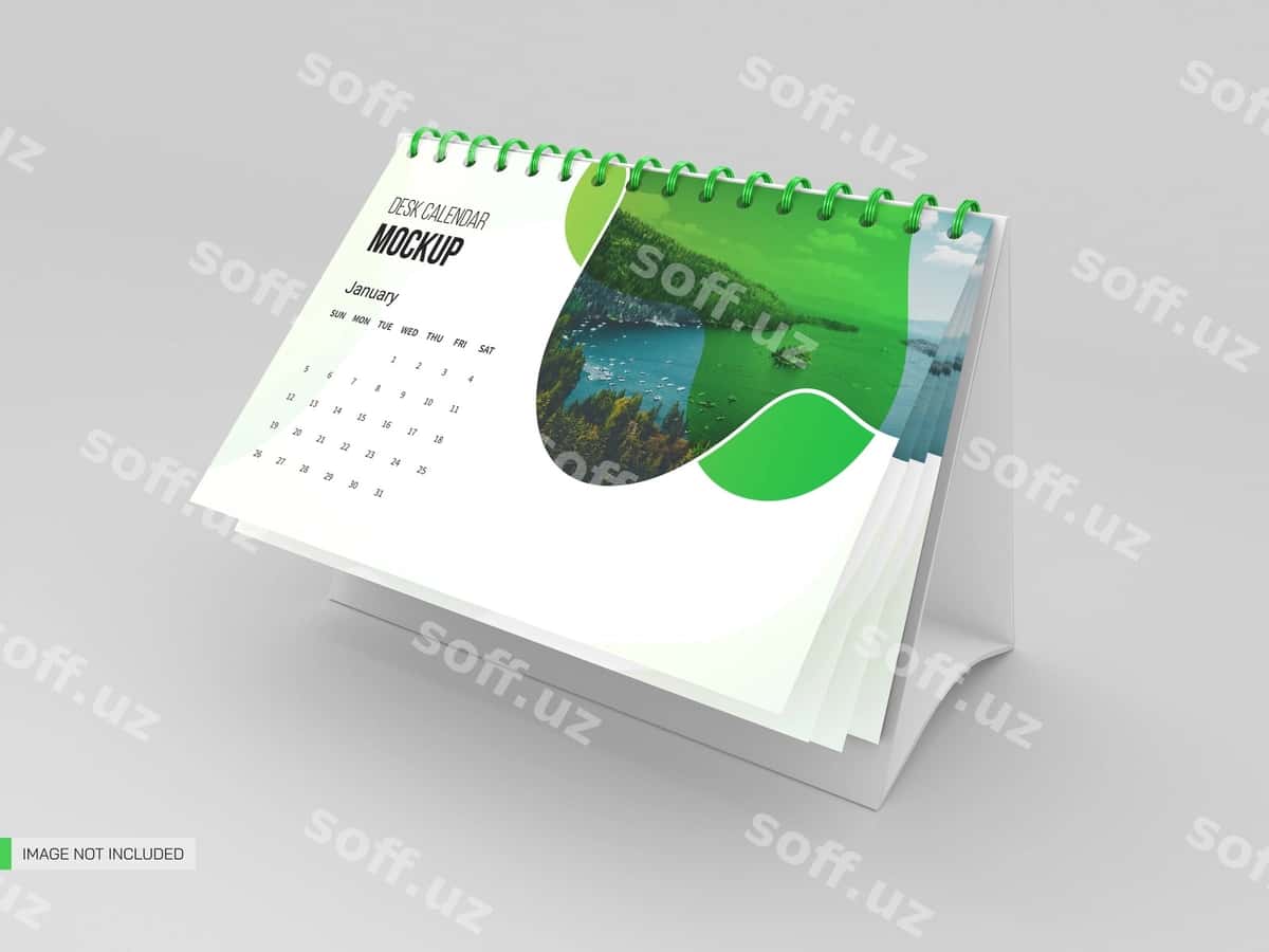 Stol usti kalendar namunasi | Desk calendar mockup 1