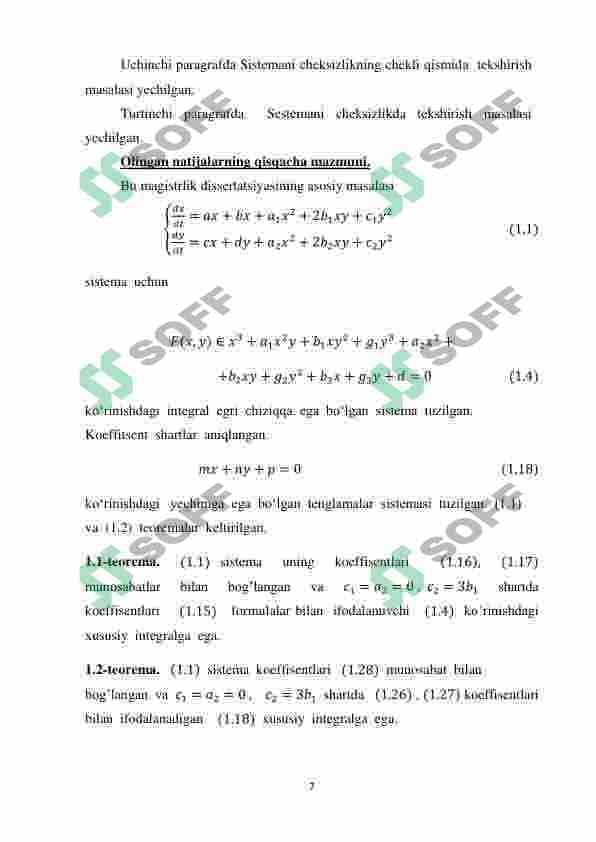 differensial tenglamalar  sistemasining limitik davrini o‘rganish 6