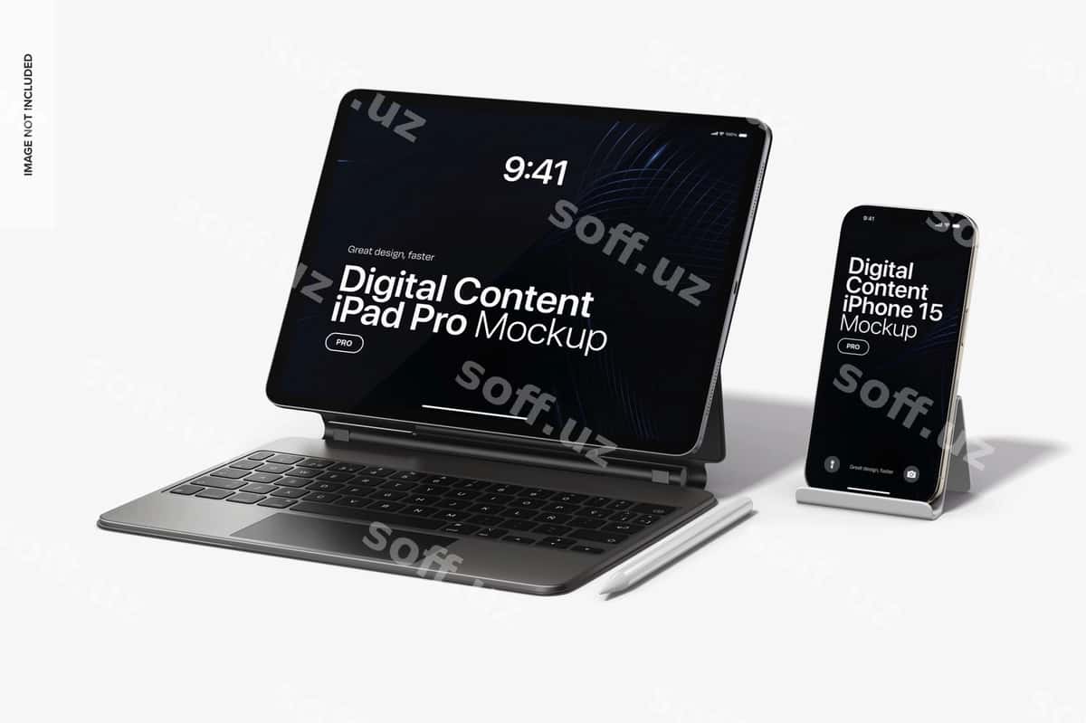 Raqamli kontent iPad Pro namunasi | Digital content ipad pro mockup 1
