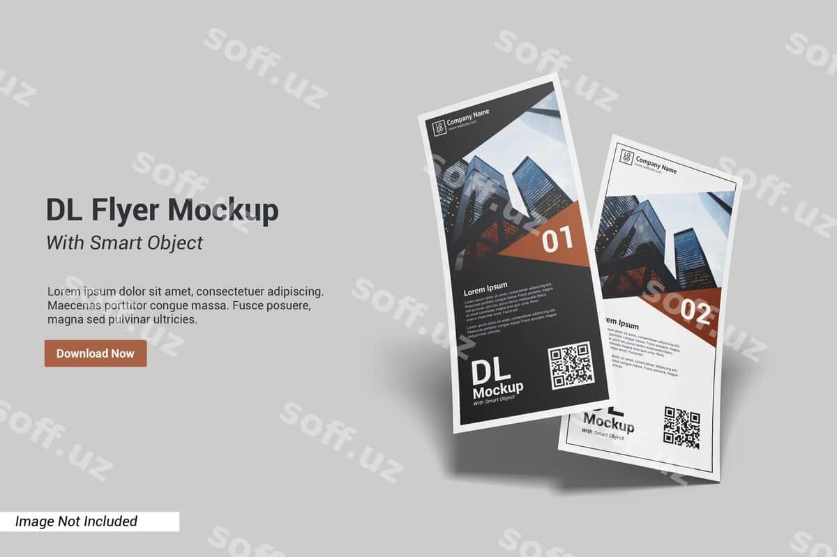 Dl flyer namunasi matn shabloni bilan | Dl flyer mockup with text template 1
