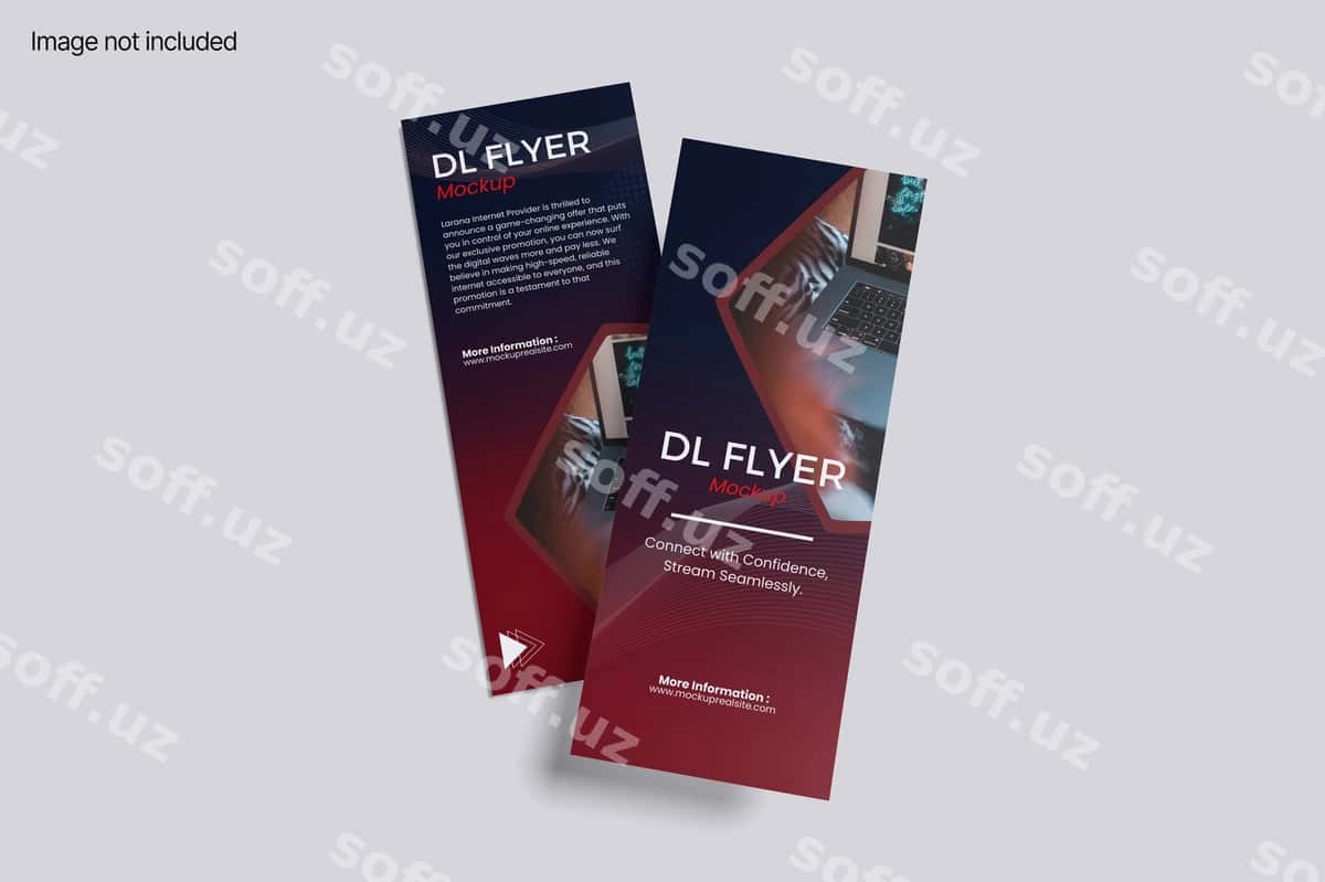 Kulrang maketli DL varaqasi | Dl flyer with grey mockup 1