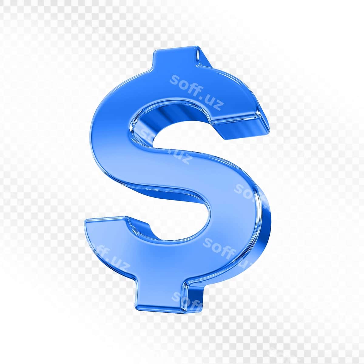 Dollar belgi ko'k 3d render | Dollar sign blue 3d render 1